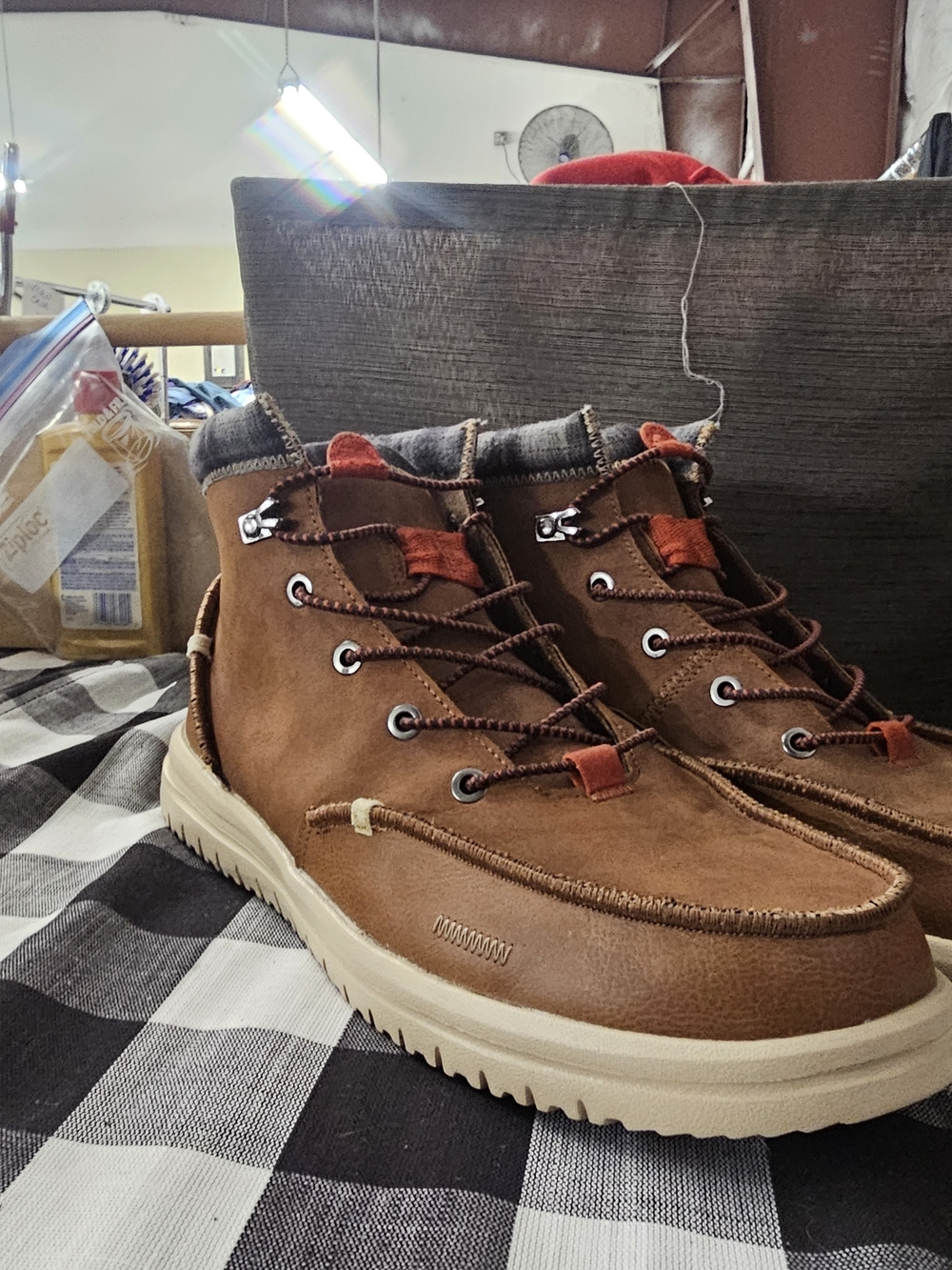 HEYDUDE Men's Bradley Classic Boots - Cognac Brown - Size 12 - Picture 2 of 5